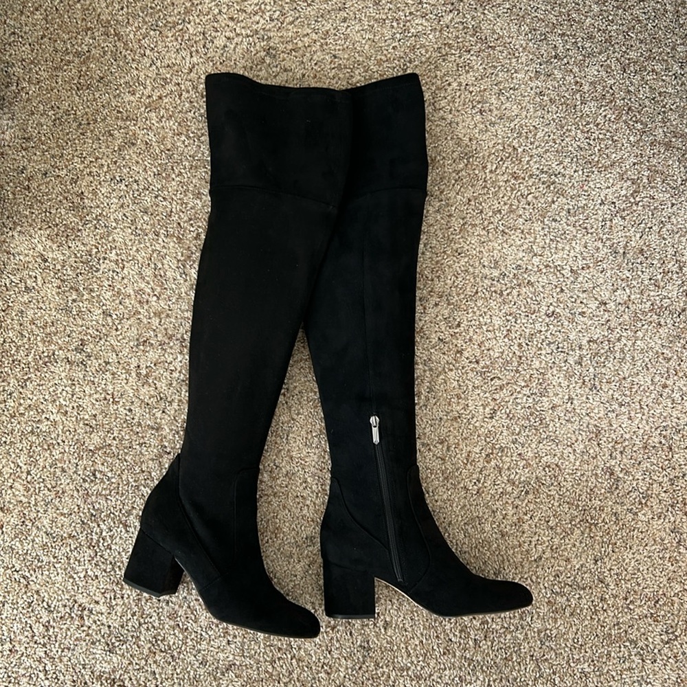 Sam Edelman over the knee suede boots. Black size 7